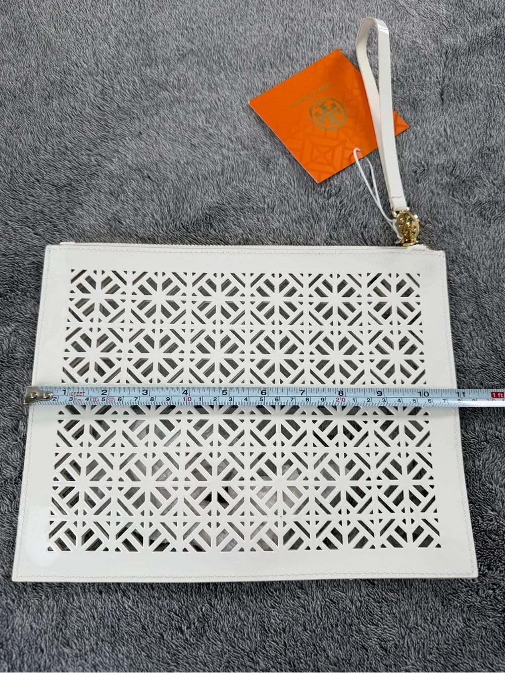 Tory Burch Perf-Cut / Laser-Cut Leather Wristlet